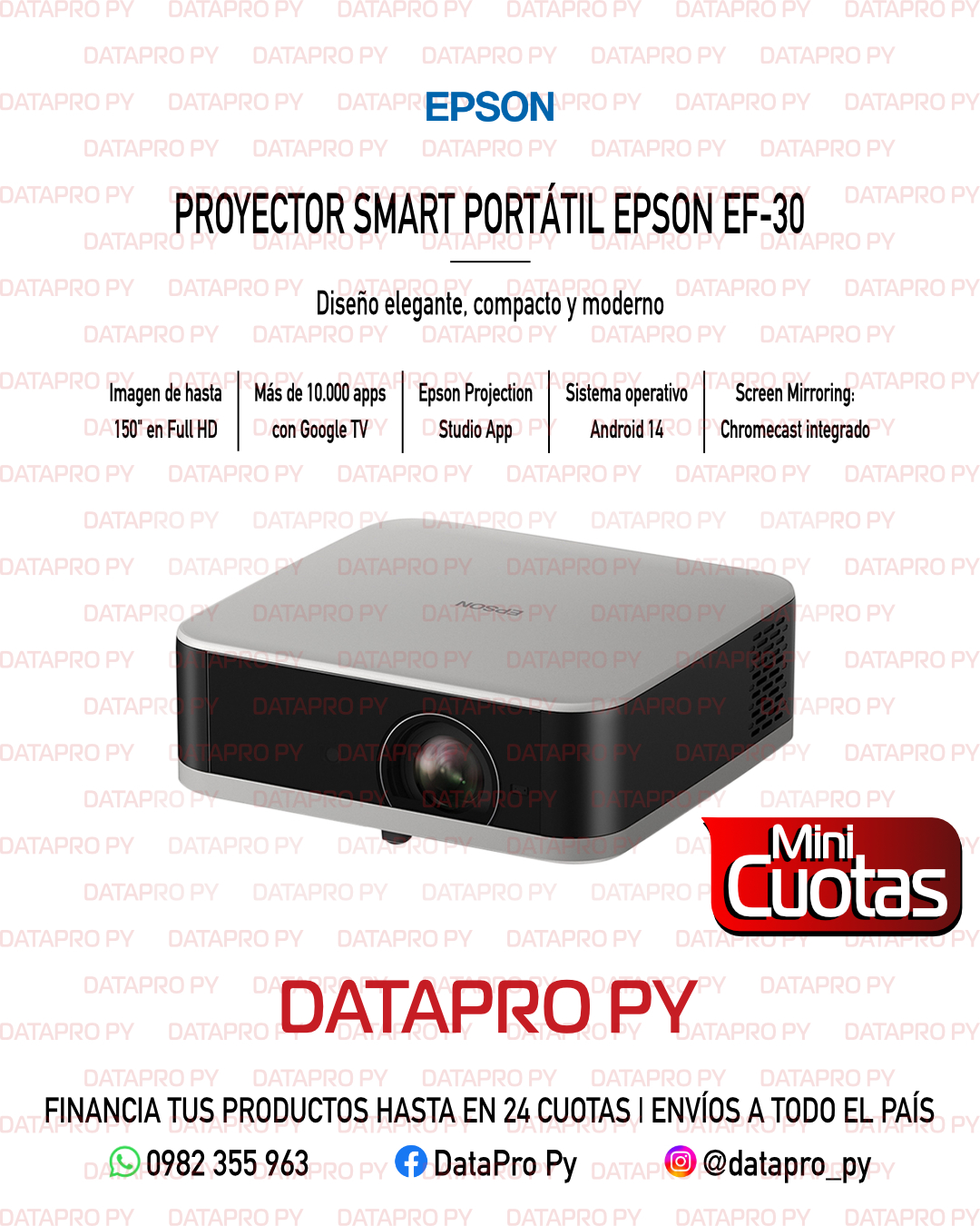 Proyector Smart Portátil Epson EF-30
